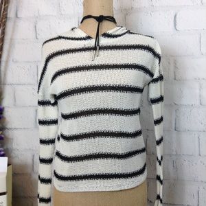 ⬇️ OPEN KNIT HOODED PULLOVER